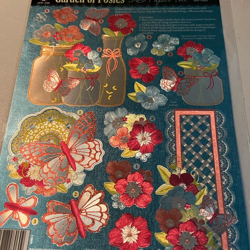 Garden of Posies 3D Paper Art Stickers die cuts